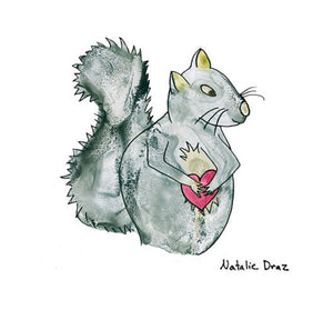 Grey Squirrel Love - MAGNET