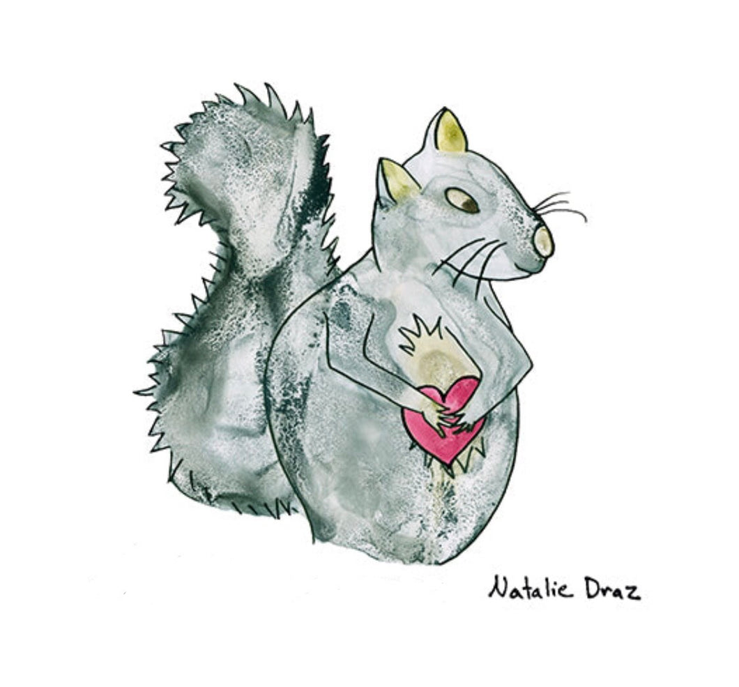 Grey Squirrel Love - MAGNET