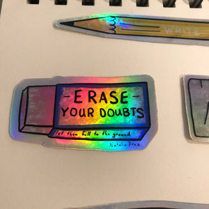 Eraser Holo Sticker: Anti-Stationary Supplies